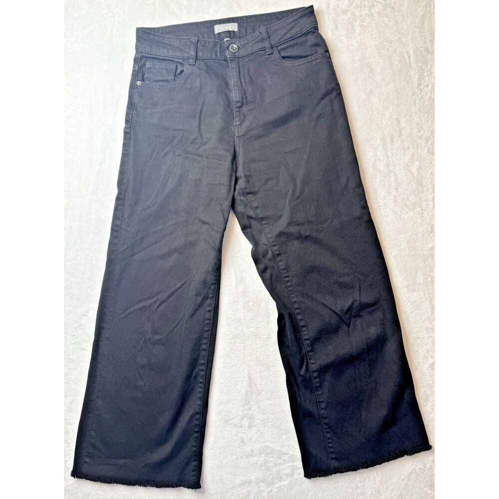 DL 1961 Size 27 Womens Jeans Black Hepburn High Rise Wide Leg Ashwell Crop